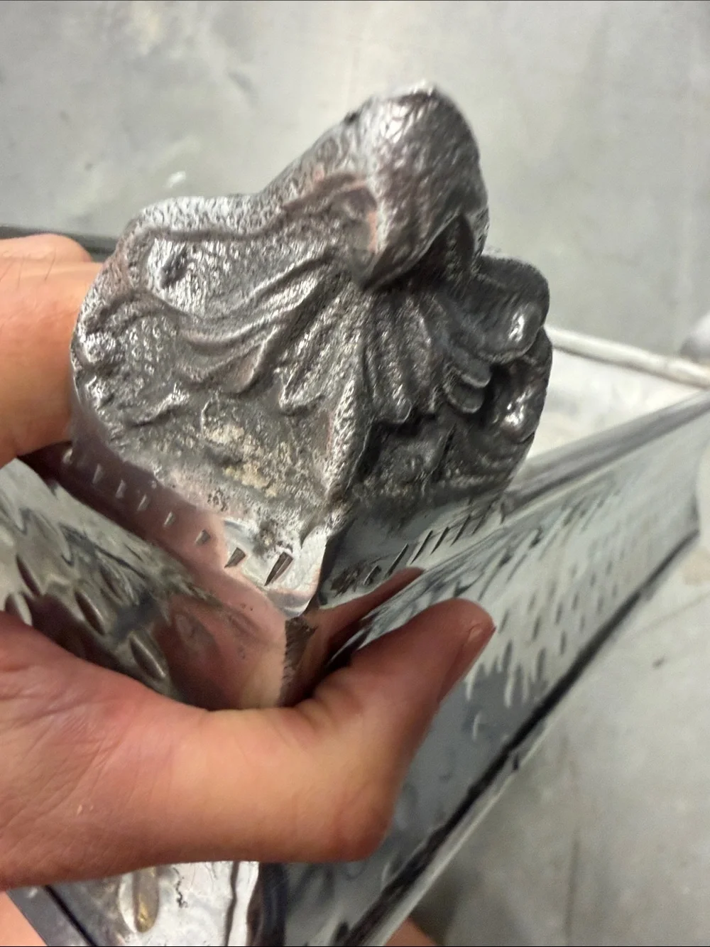 Hammered Silver Metal Serving Stand by